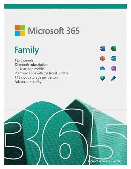 Microsoft ESD 365 Family Subscription ESD (6GQ-00087)  For One to Six People Download Only For...