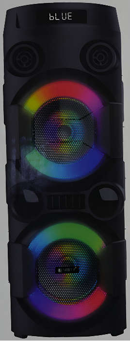 Nesty Boom Portable Party Bluetooth Speaker System- RGB Backlit Control Function Top LED Display ...