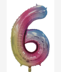 Casey 102cm Rainbow Balloon Number 6