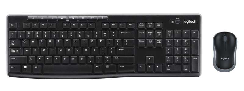 Logitech MK270 - Wireless Keyboard and Mouse combo - Black - USB