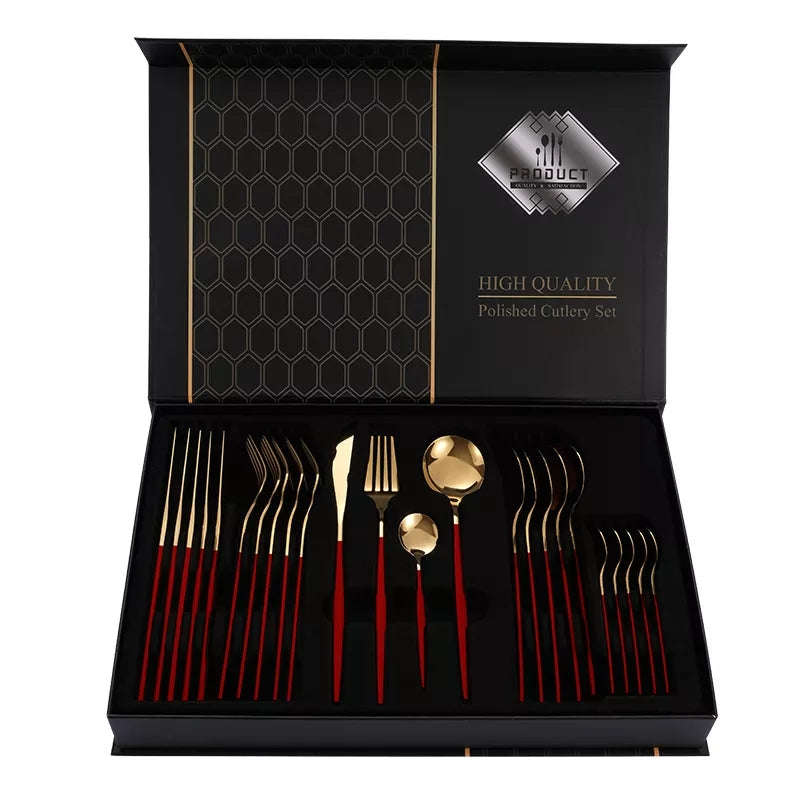 24 PCs Premium Steel Cutlery Set