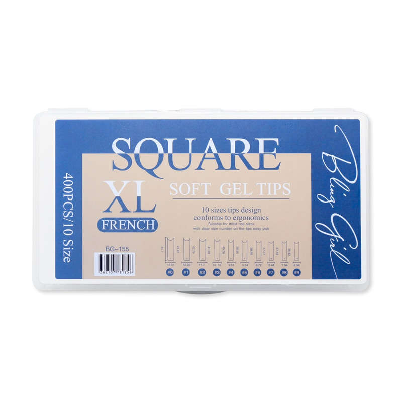 Bling Girl BG-155 Square French Tip Extra Long 400pcs
