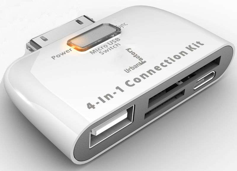 Urban Factory 4 in 1 Card Reader with USB for iPad - Urban Factory