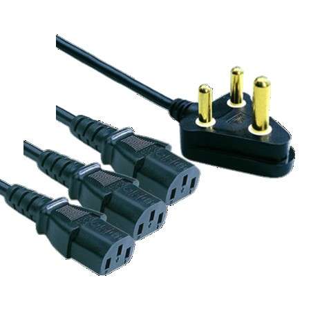 Power Plug 3 Prong to 3x IEC C13 3.8 Meter