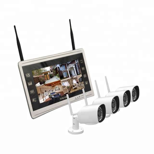 4 channel Wireless NVR IP CCTV Camera System Kit with Monitor