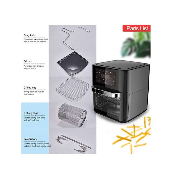 Haeger 12L  1700W Air Fryer Oven with Rotisserie