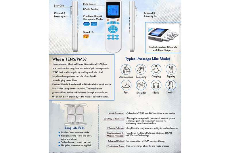 TENS EMS Machine Pain Relief Massager, 4 Channel