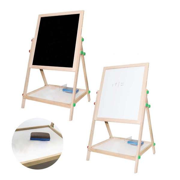 2 In 1 Easel Wooden White And Black Board
