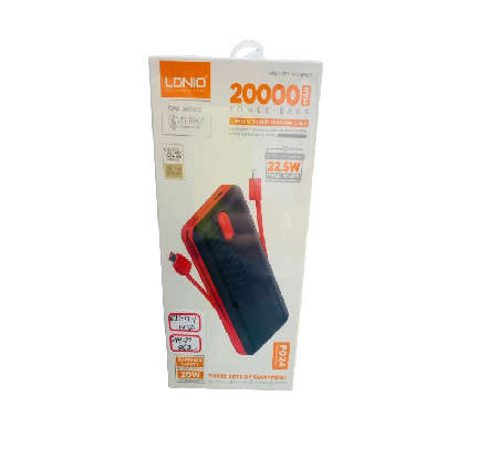 20000mAh Power Bank with Built-in Cables