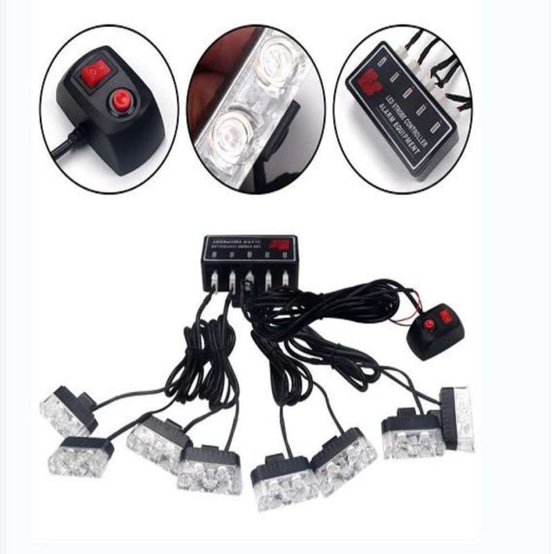 Grill clip on emergency strobe warning light