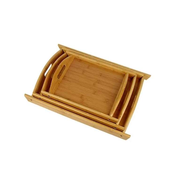 3 Piece bamboo serving tray