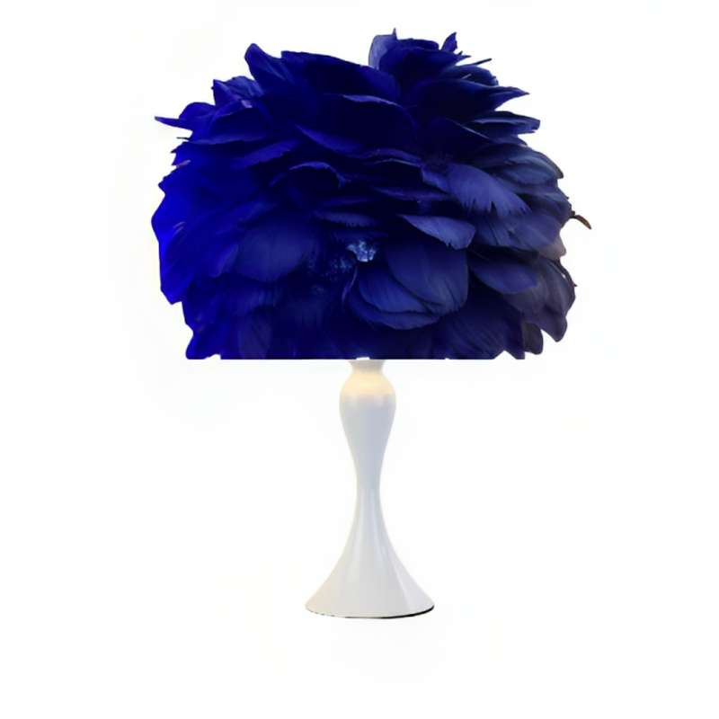 Creative fashion design feather bedroom table lamp (blue)