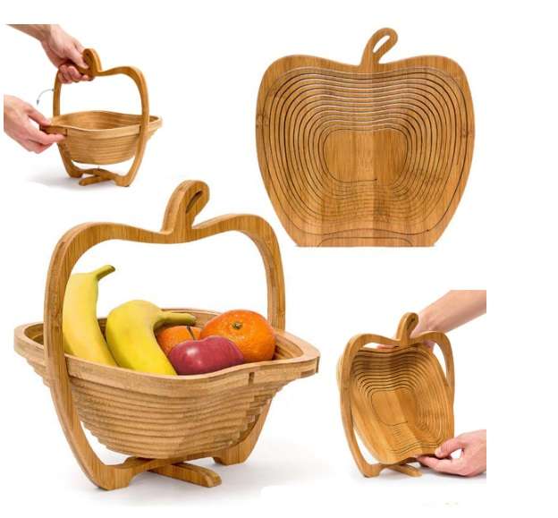 Collapsible Fruit and Vegetable Basket Bowl-Apple