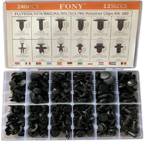 240 Piece 12 Kinds Size Car Fastener Retainer Clips