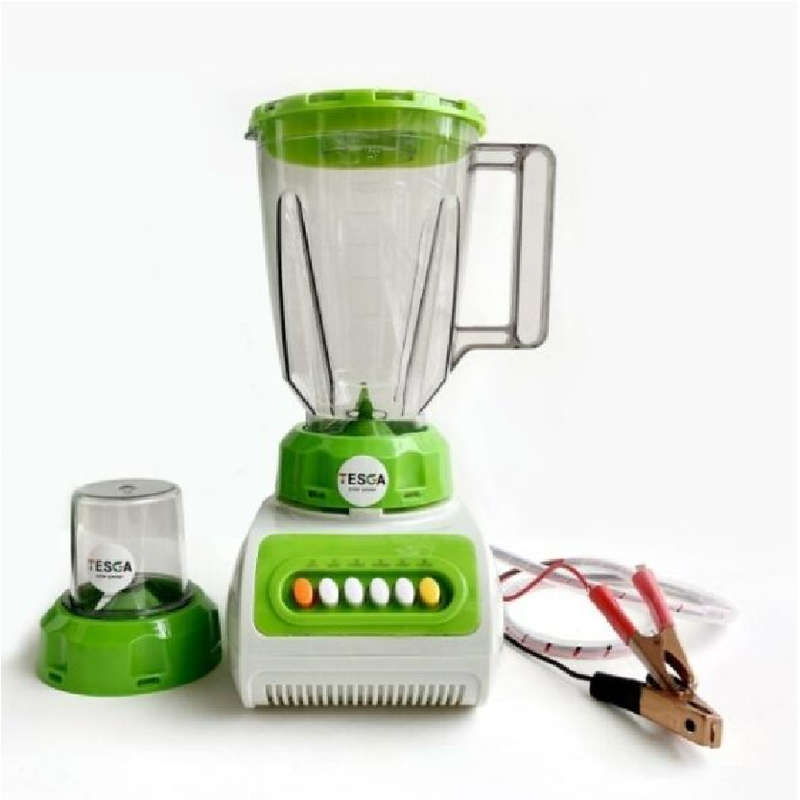 Blender with Mill Attachment, Leads for Plugging into a Battery