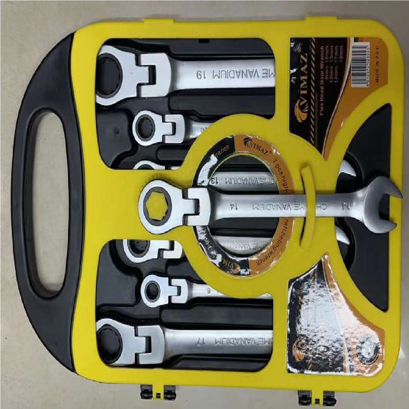 7pcs Adjustable Head Dual Purpose Ratchet Wrench Spanner Set