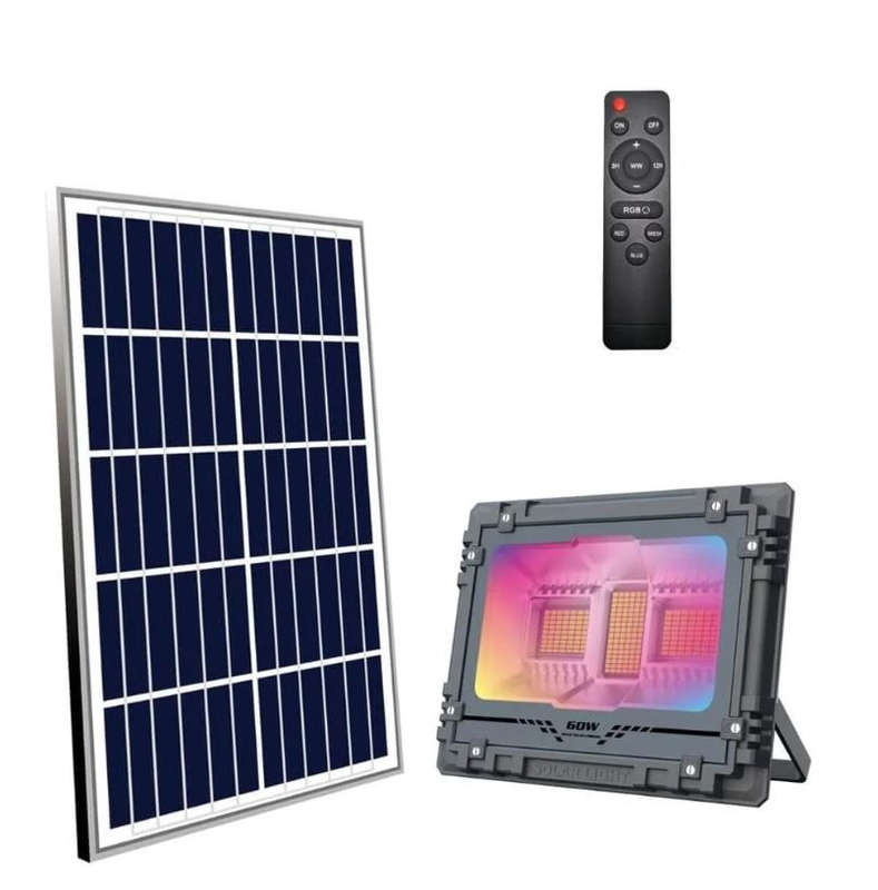 Solar Powered Floodlight RGB 60W