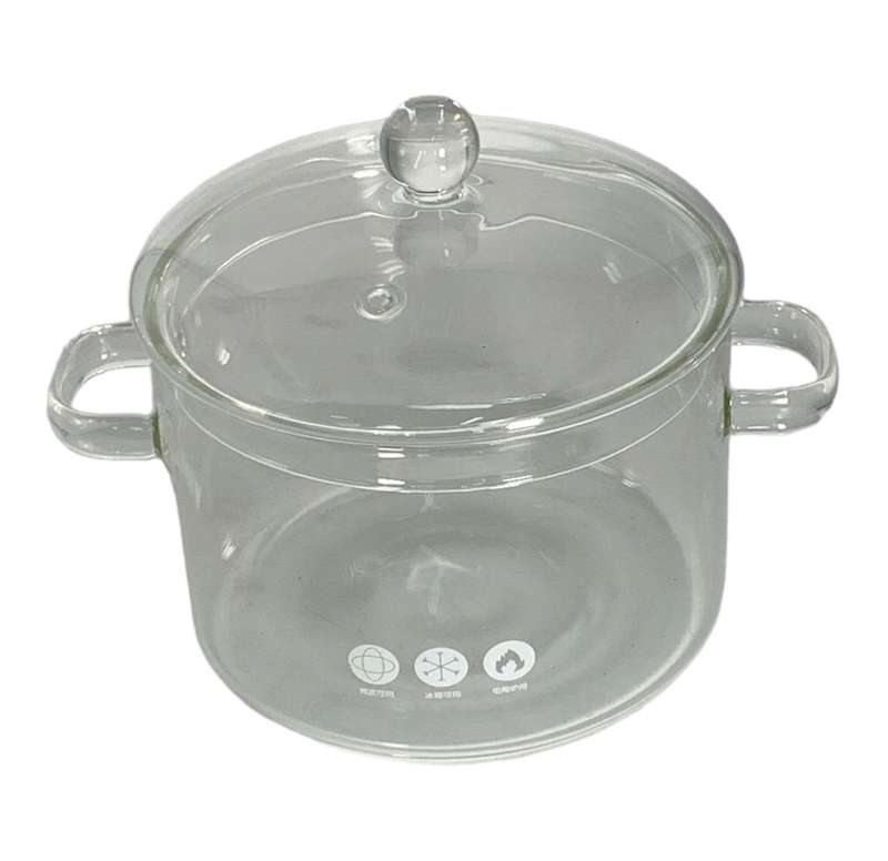 Transparent Borosilicate glass pot