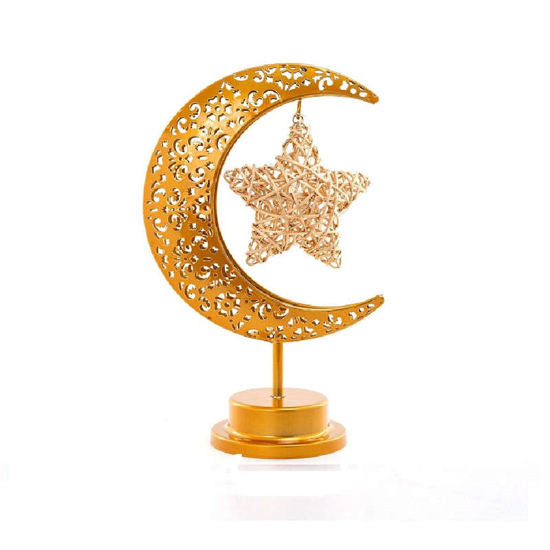 Battery Operated Moon Shaped Iron Star Light Warm White