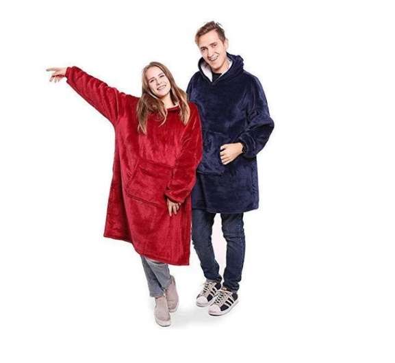 Huggle Hoodie, Ultra Plush Blanket (Blue)