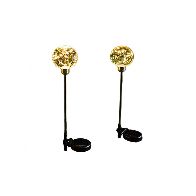 Solar Powered Copper Wire Ball Garden Light Warm White 2Pcs