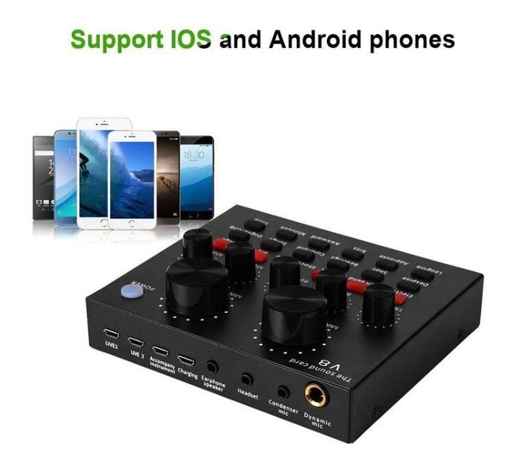 Live Sound Card Support Dual Phone 12 Sound Effects For Live Online Singing