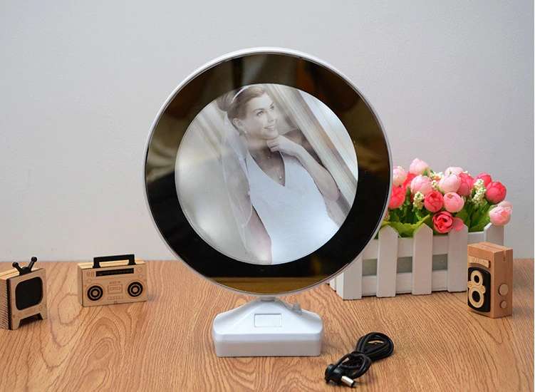 Magic Mirror Photo Frame with LED Light-Round
