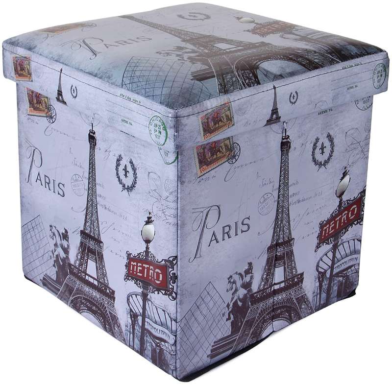 Folding Storage Ottoman Gift - Paris Metro