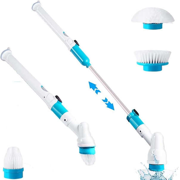 Cordless Tub and Tile Scrubber With 4 Replaceable Cleaning Scrubber Brush