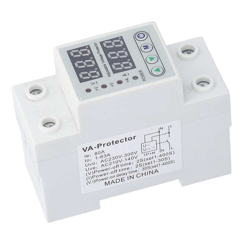 Adjustable voltage surge protector 63A 230VAC