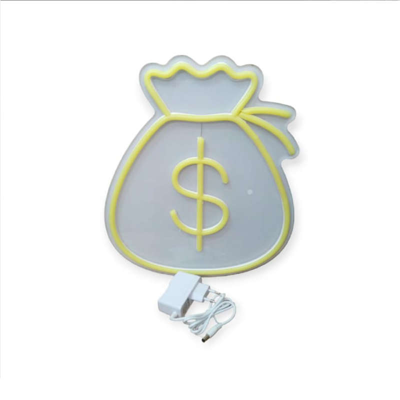 Money Bag Back Panel Neon Lamp