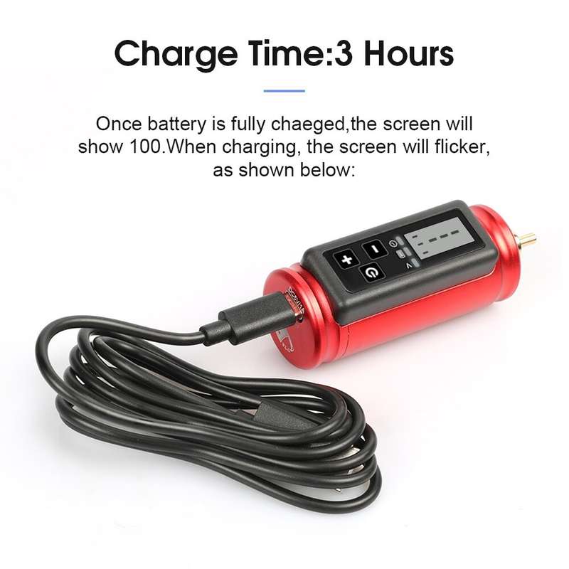 Wireless Tattoo Power Supply RCA Jack 1500mah
