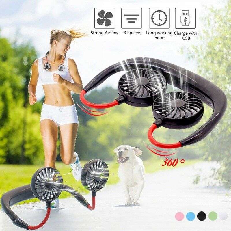 Neck Hanging Sports Fan Black
