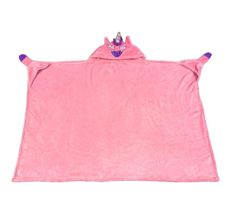 Kids wearable blankets with unicorn LED eyes
