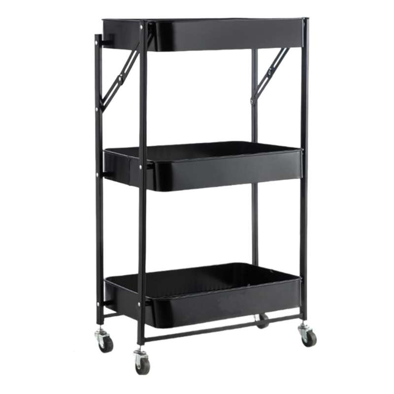 Tier foldable trolley storage utility trolley cart