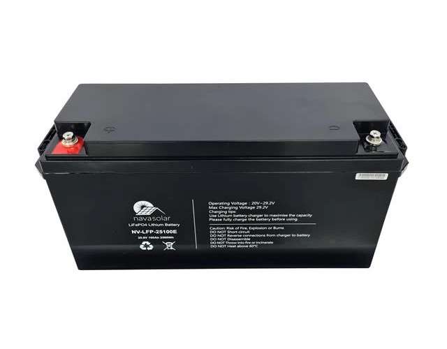 NavaSolar 25.6V 100AH 2.56kWH LifePO4 IP65 Battery Pack