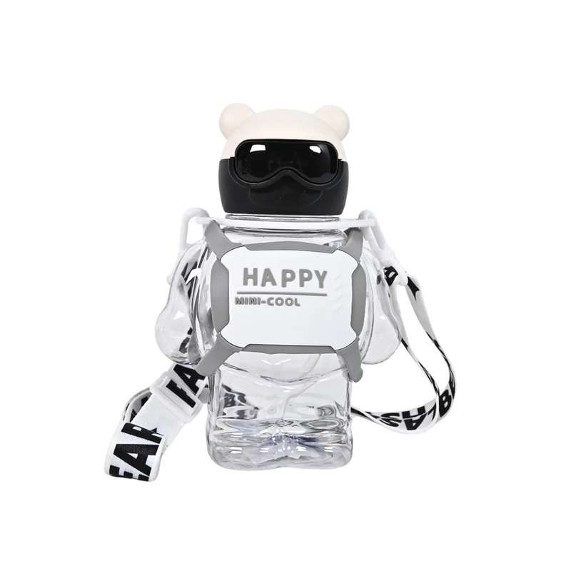 Trendy Creative Mini Cute Bear Water Bottles with Silicone Children's Leak 800ml - Clear