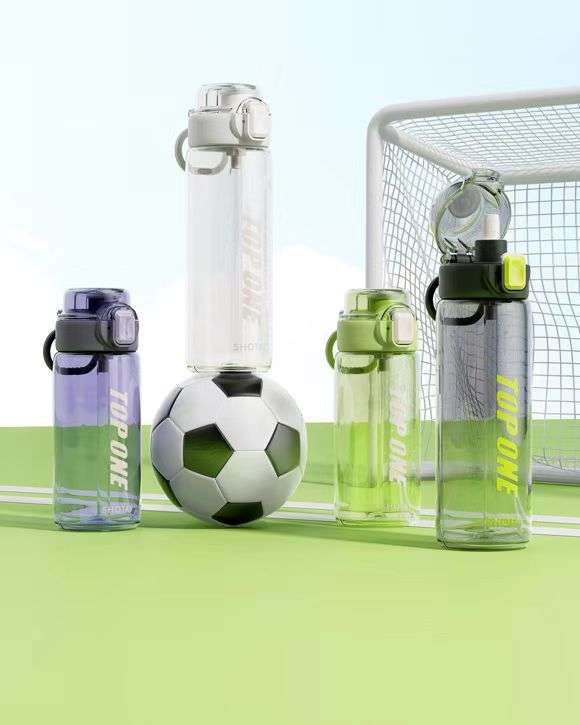 TOP ONE 730ml Sports Water Bottle Plastic Drinking Bottle Outdoor Camping Protein Powder Shaker B...