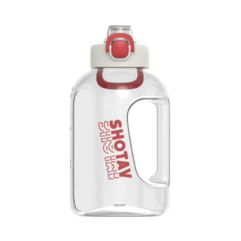 SHOTAY 1.5L Sports Gym Outdoor Water Bottle - White