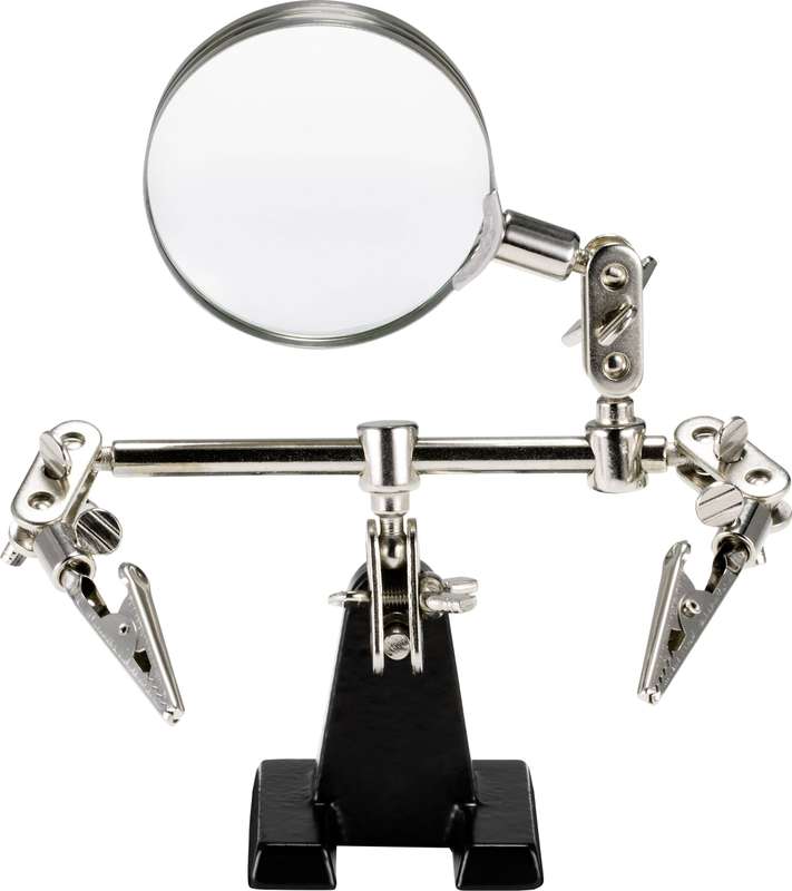 Third hand with real glass magnifying glass - Hobby DIY Hands Free Magnifier Helping Hand Magnifier