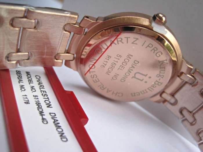 Retail: R10,600.00 Krug Baumen MEN'S Charleston CERTIFIED 4 Diamond White Dial Rose Gold Watch