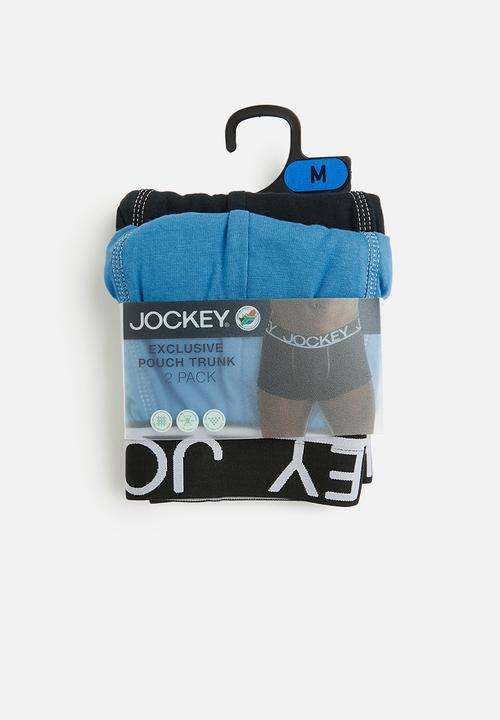 JOCKEY 2 PACK POUCH TRUNK BLUE AND BLACK UNDERWEAR RETAIL R500