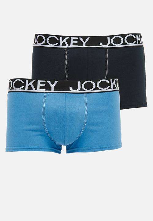 JOCKEY 2 PACK POUCH TRUNK BLUE AND BLACK UNDERWEAR RETAIL R500