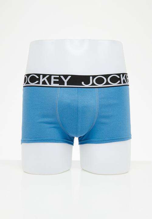JOCKEY 2 PACK POUCH TRUNK BLUE AND BLACK UNDERWEAR RETAIL R500