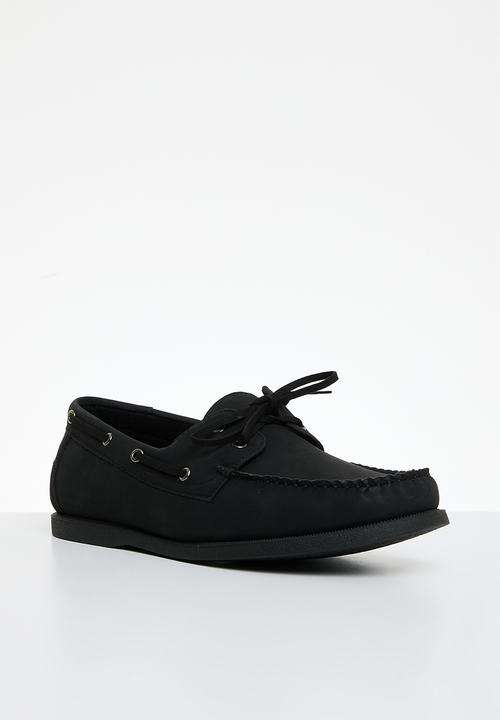 Mazerata Black Faux Nubuck Loafers