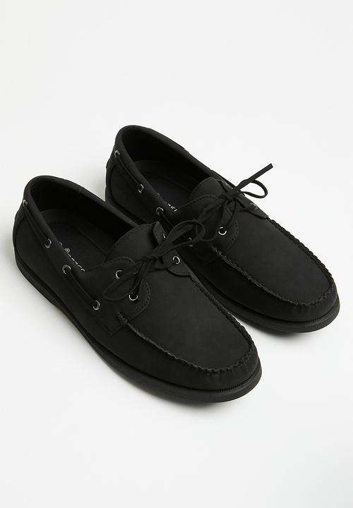 Mazerata Black Faux Nubuck Loafers