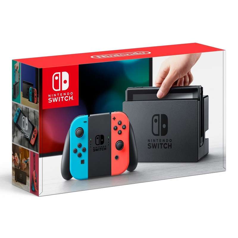 Nintendo Switch Console Neon Blue and Red