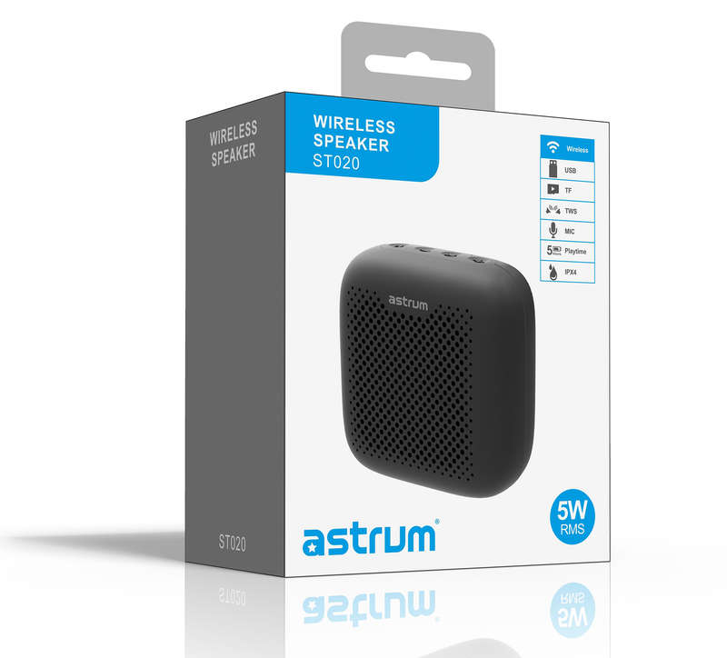 ST020 5W TWS True Wireless IPX5 Mini Portable Speaker  Black