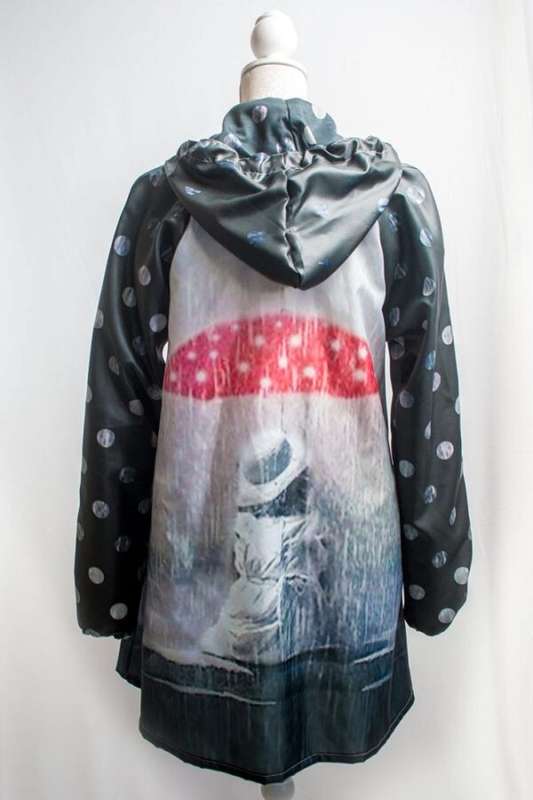 Red umbrella raincoat