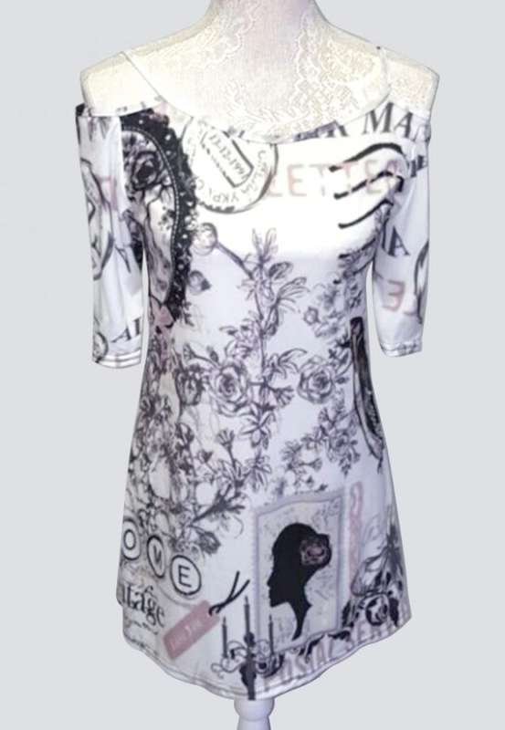 Elegant rose floral cutout top